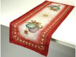 Bieżnik gobelinowy świąteczny 40x100 cm banieczki na bordowym tle wz 241 SlodkieSny